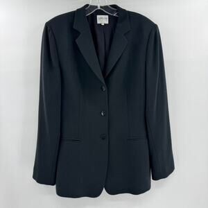 Armani Collezioni Wool Blazer Sz 10 Black Career Wear